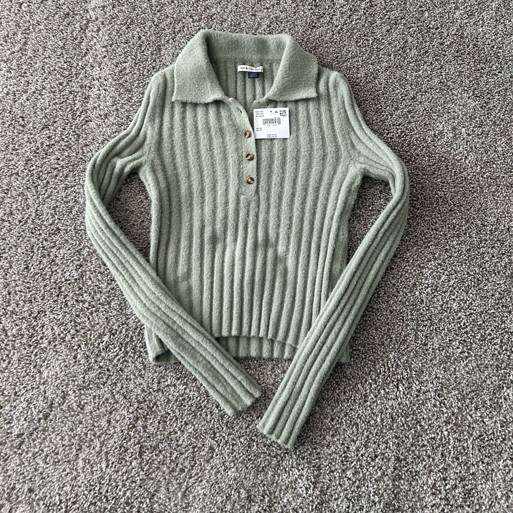 AE Green Cropped Sweater